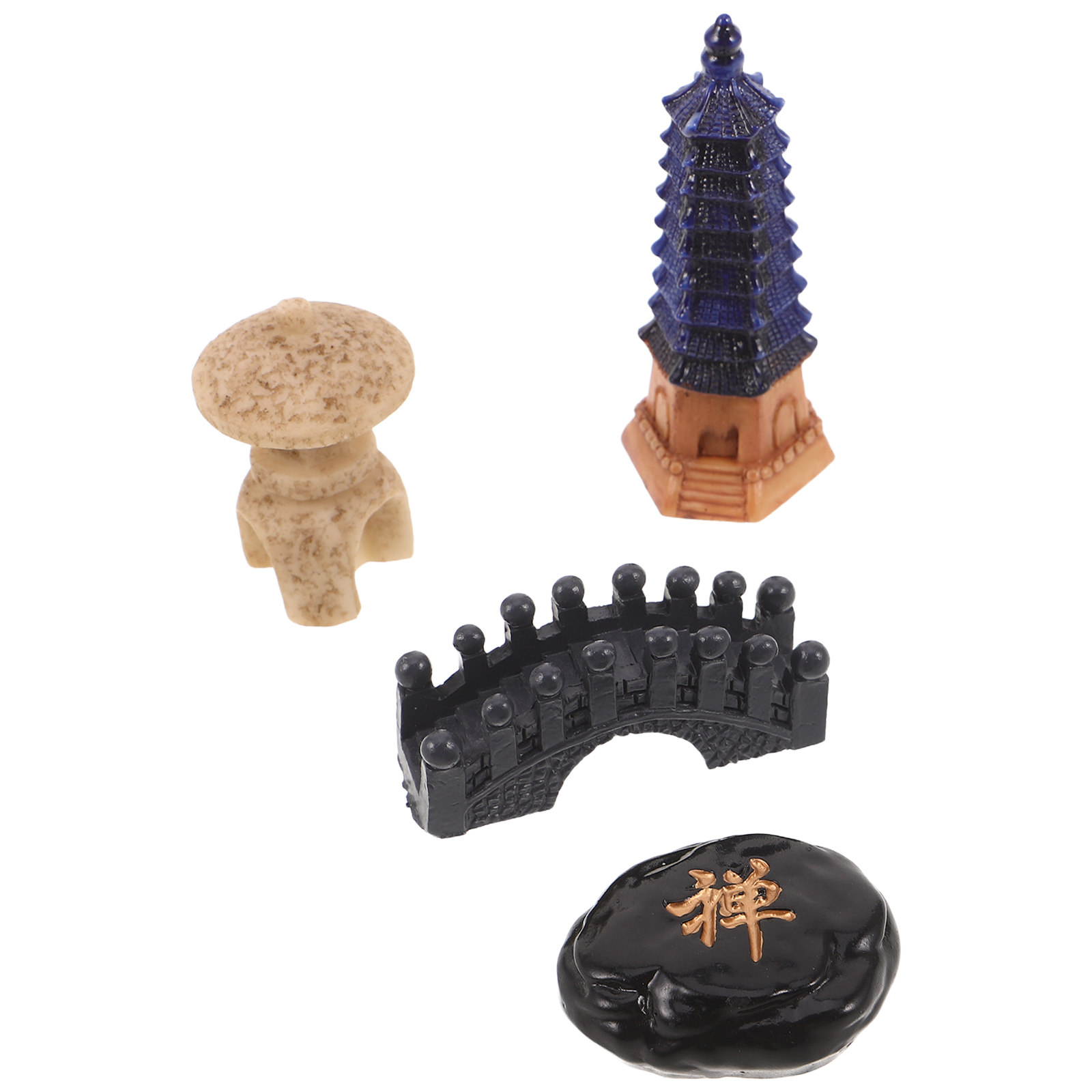 Bonsai Zen Garden Set - 4Pcs Japanese Zen Garden Accessories Miniature
