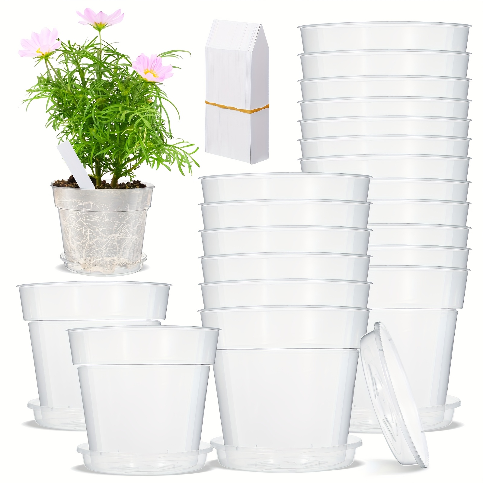 Drip Tray Saucer - 10pcs 9 Inch Clear Nursery Pots