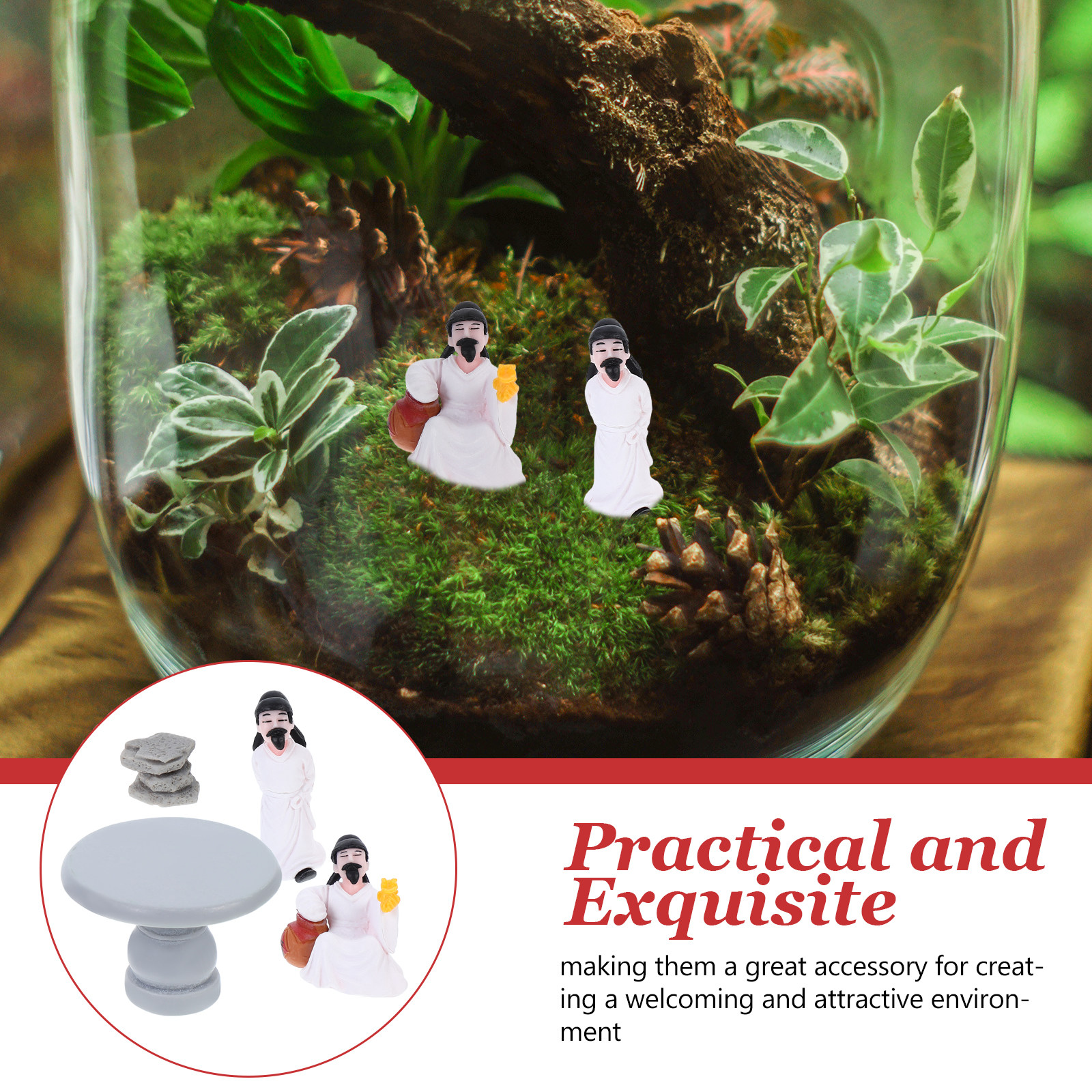 4Pcs Table and Chairs Set with - Bonsai Zen Garden Set のレビューと価格