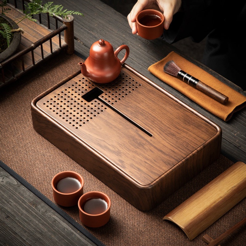 Rectangular Bamboo Tea Tray wi - Drip Tray Saucer のレビューと価格