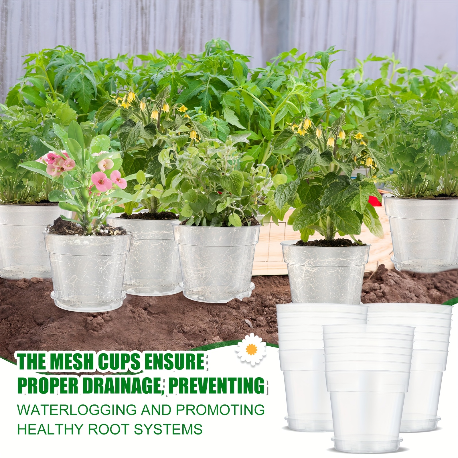 10pcs 9 Inch Clear Nursery Pot - Drip Tray Saucer のレビューと価格