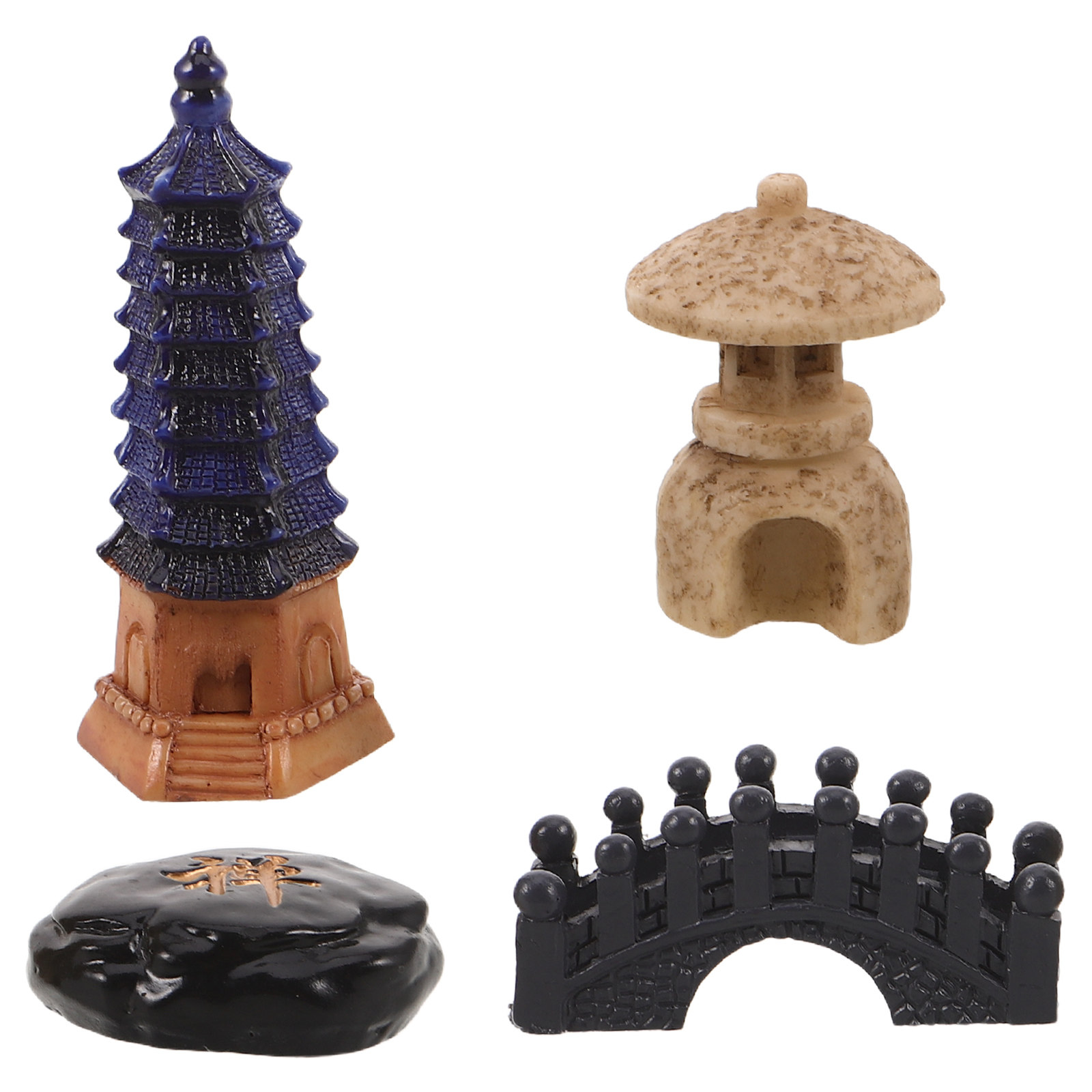 4Pcs Mini Japanese Pagoda Stat - Bonsai Zen Garden Set のレビューと価格