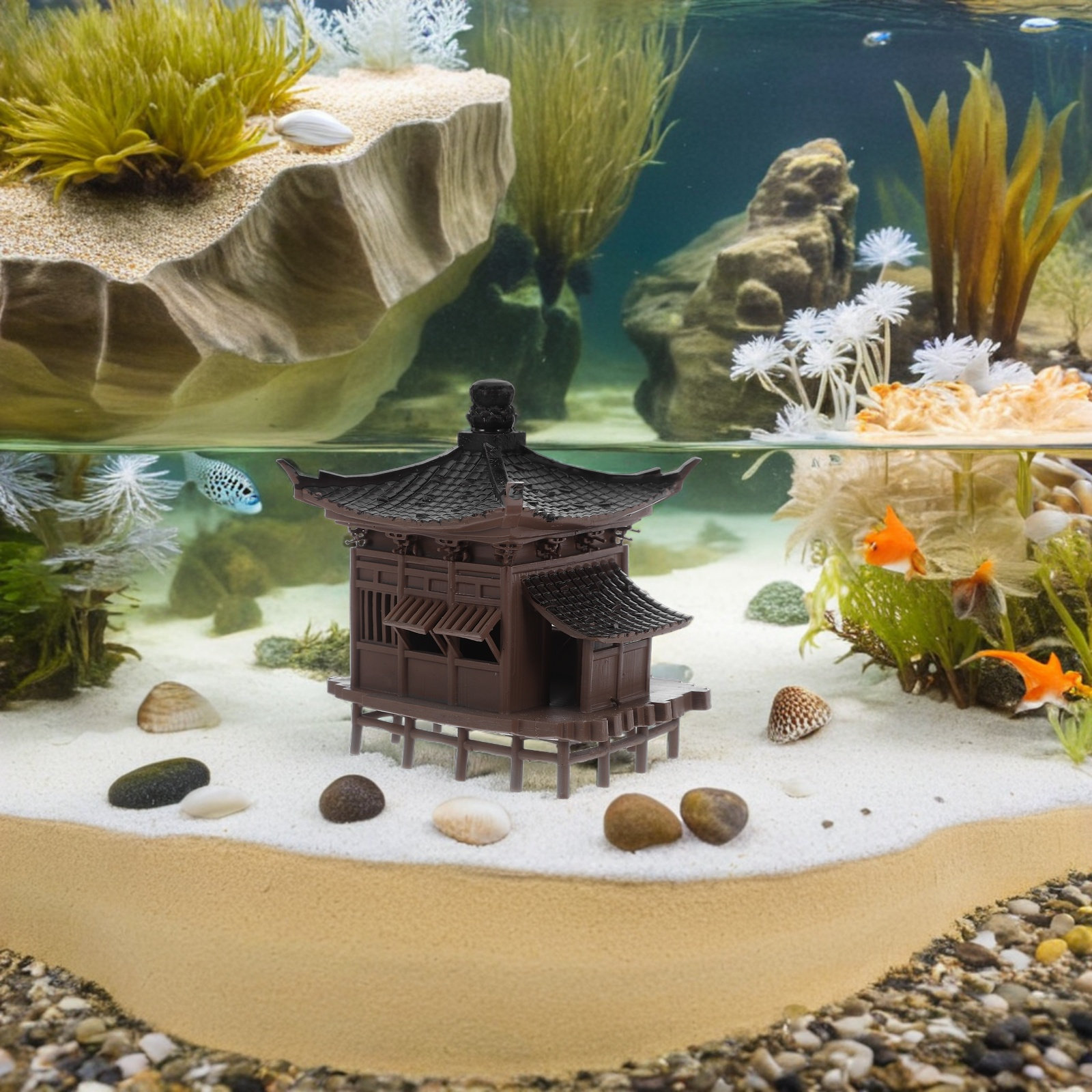 Aquarium Mini Pavilion Ornamen - Bonsai Zen Garden Set のレビューと価格
