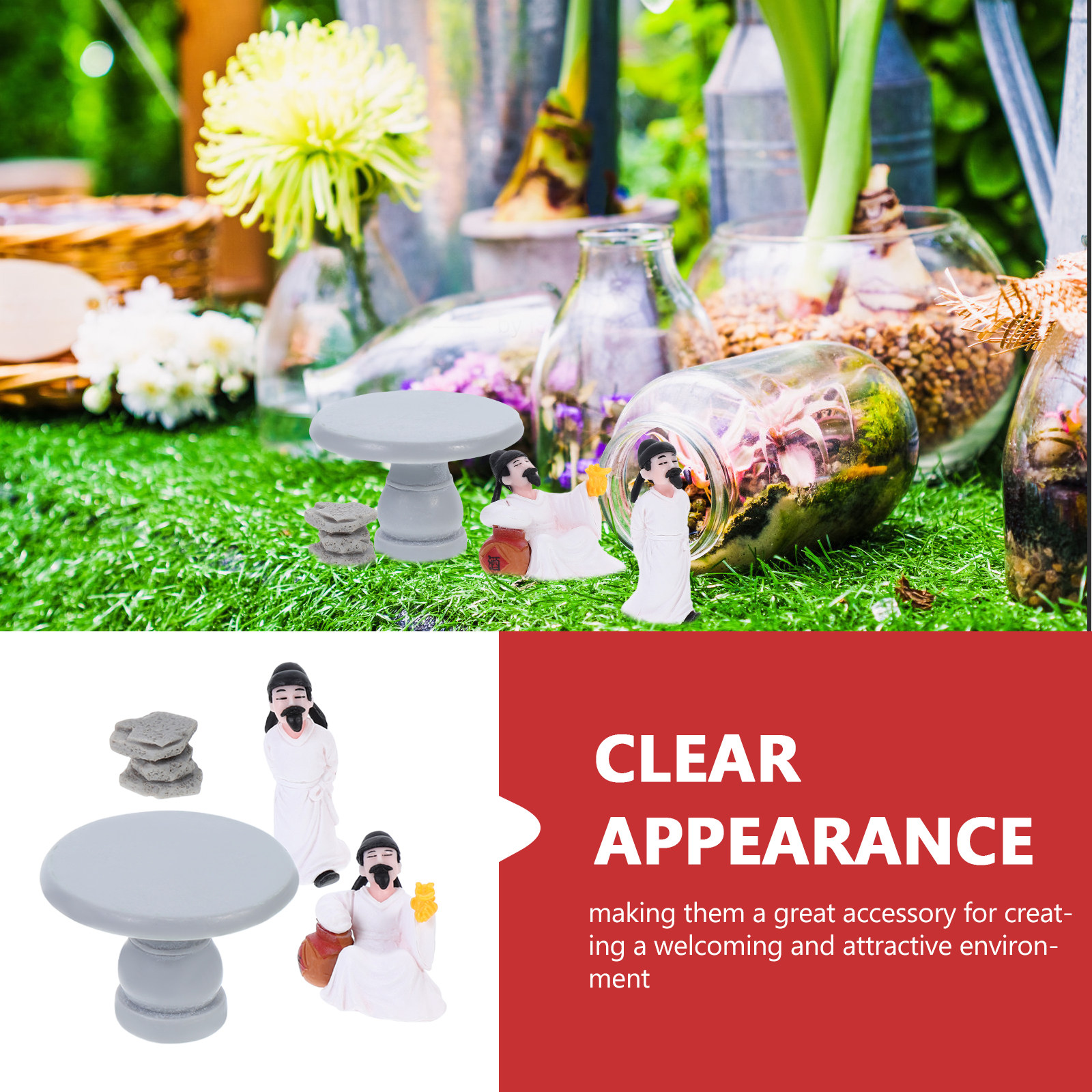 4Pcs Miniature Table Chair Set - Bonsai Zen Garden Set のレビューと価格