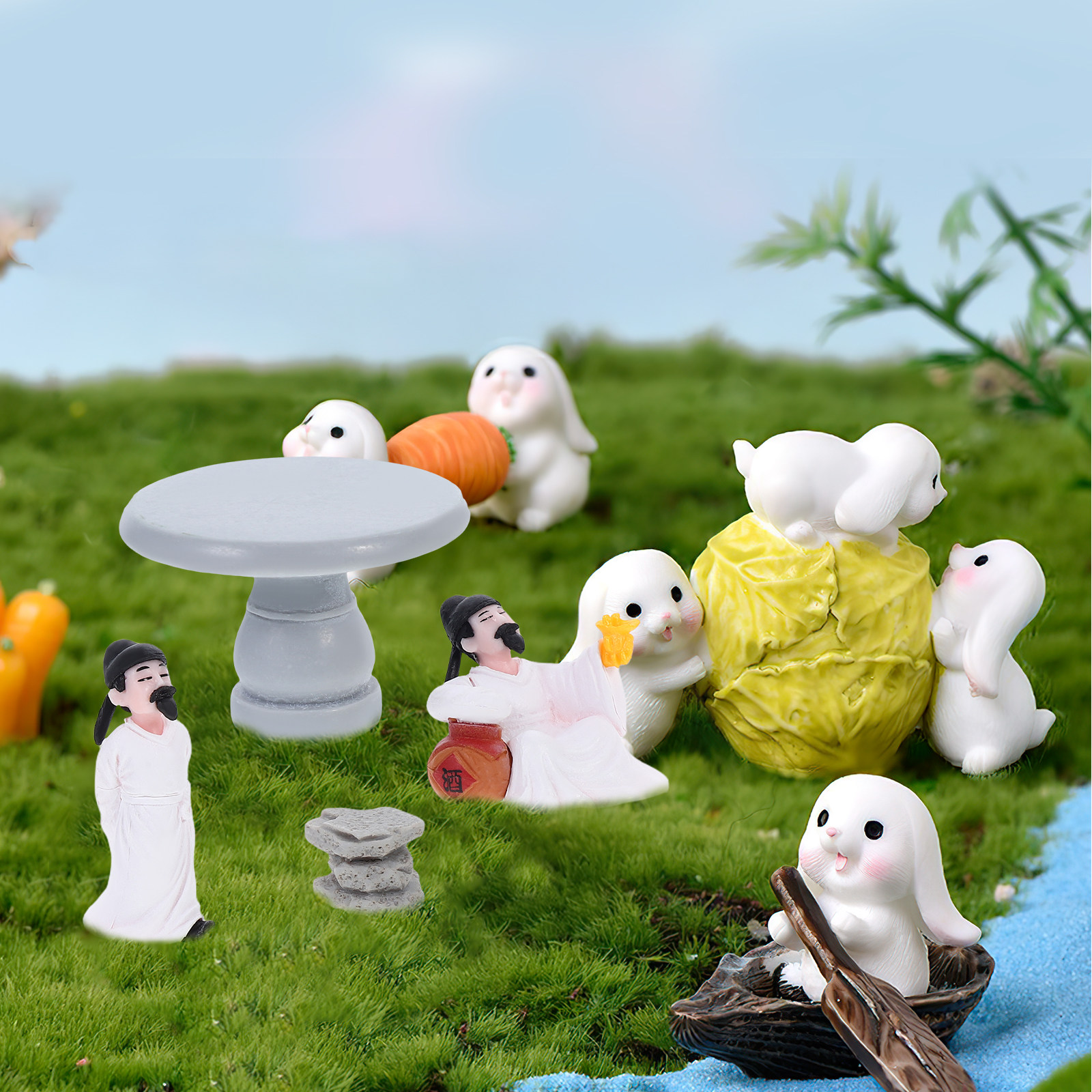 4Pcs Miniature Table Chair Set - Bonsai Zen Garden Set のレビューと価格